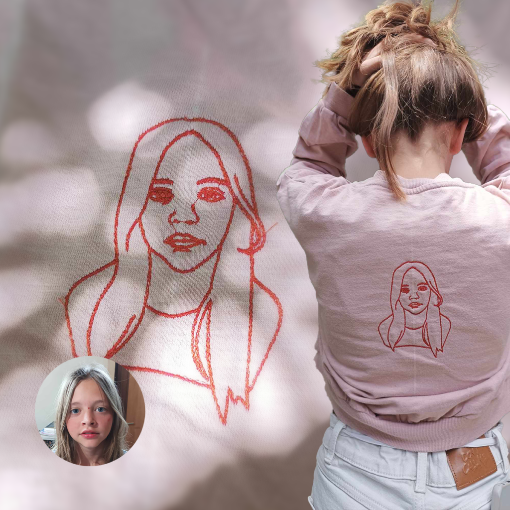 relais couture broderie visage enfant