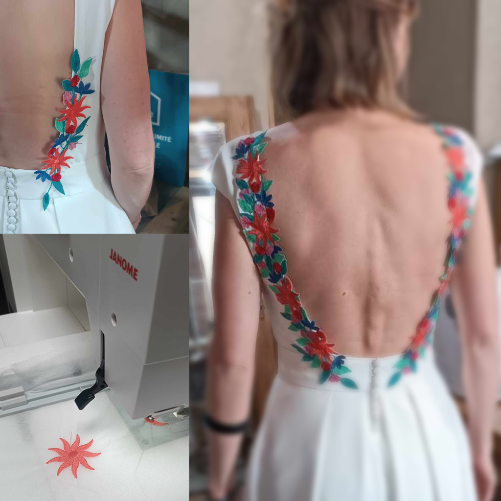 broderie, robe de mariée Relais Couture